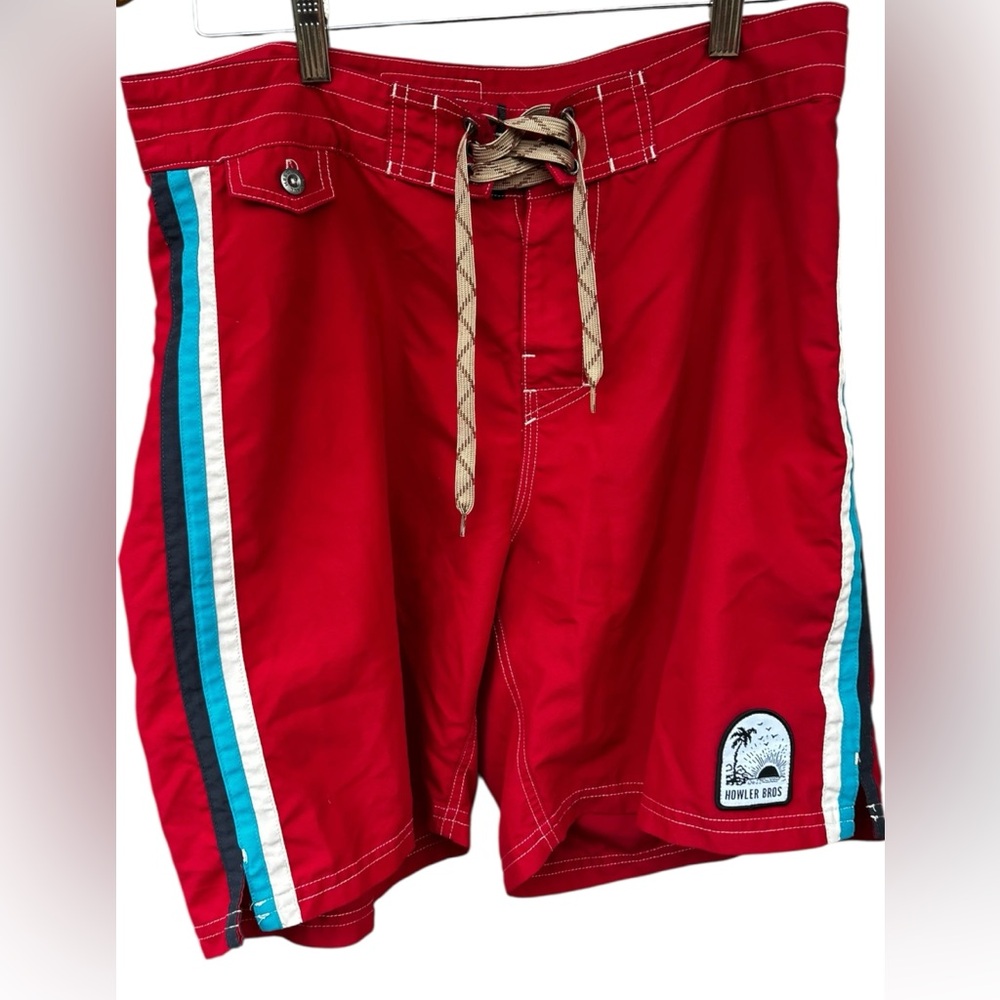 Howler Bros Swim Trunks Board Shorts‎ Red White and Blue
